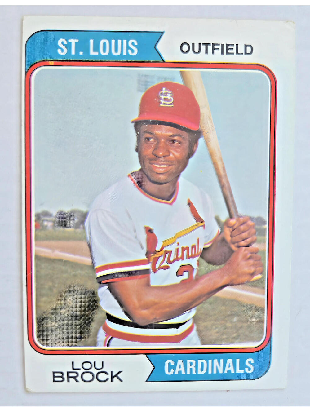 1974 MLB Topps Lou Brock Baseball Card  #60  St. Louis Cardinals